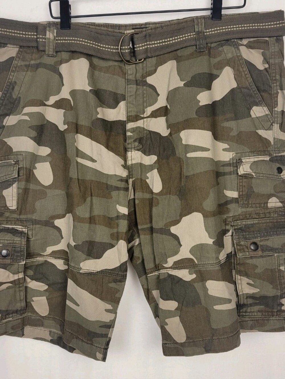 Iron Co Camo Cargo Shorts Men 40 Belted Cotton Rugged Utility Gorpcore‎ Outdoor